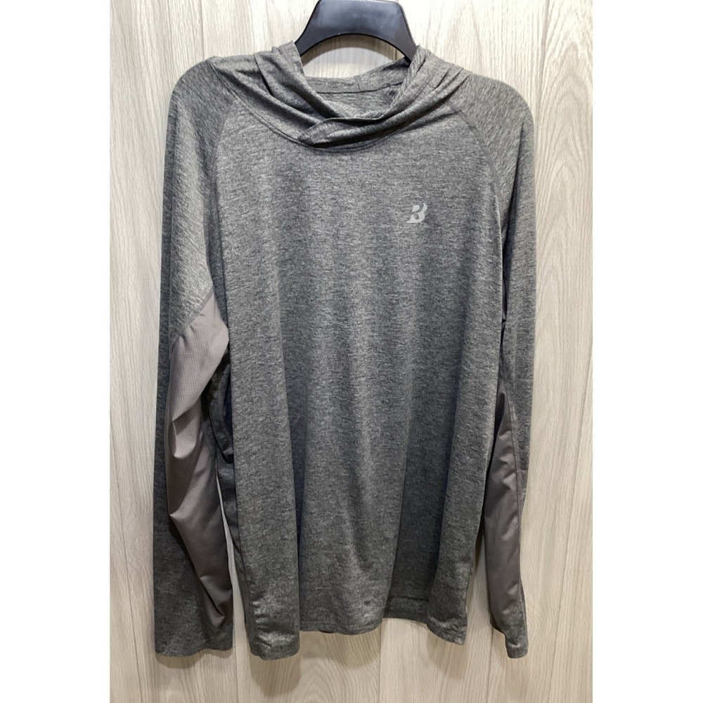 RB Men's (Size XL) Long‎ Sleeve Hooded Athletic Shirt Stretch